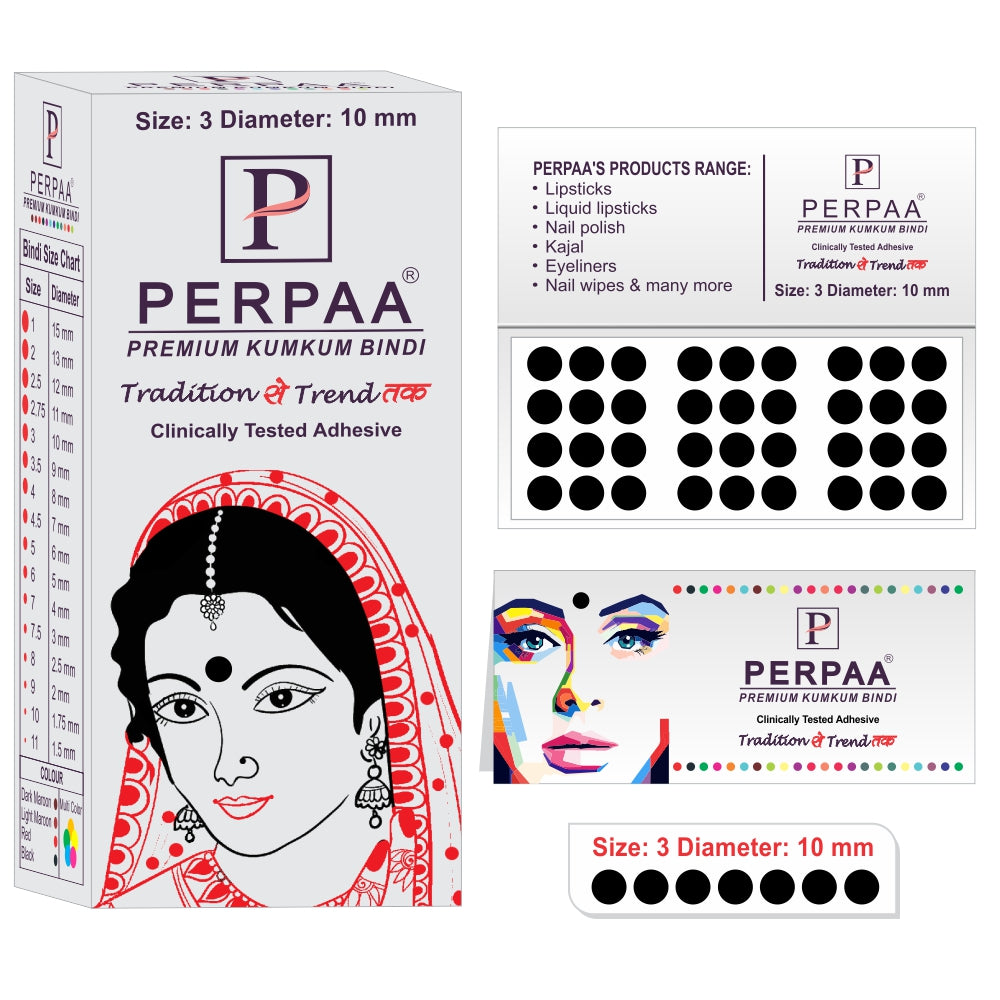 4 in 1 Bindi Pack ( Includes 4 Color & 4 size Of Bindi )