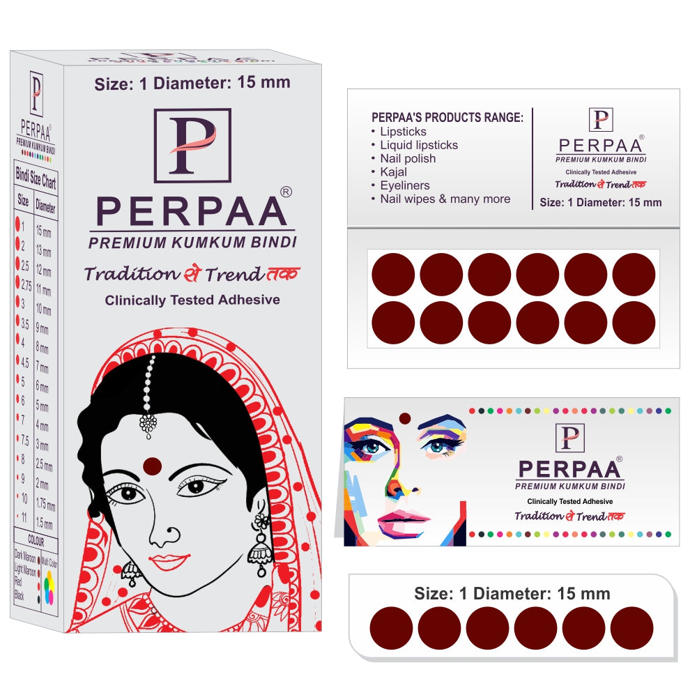 4 in 1 Bindi Pack ( Includes 4 Color & 4 size Of Bindi )