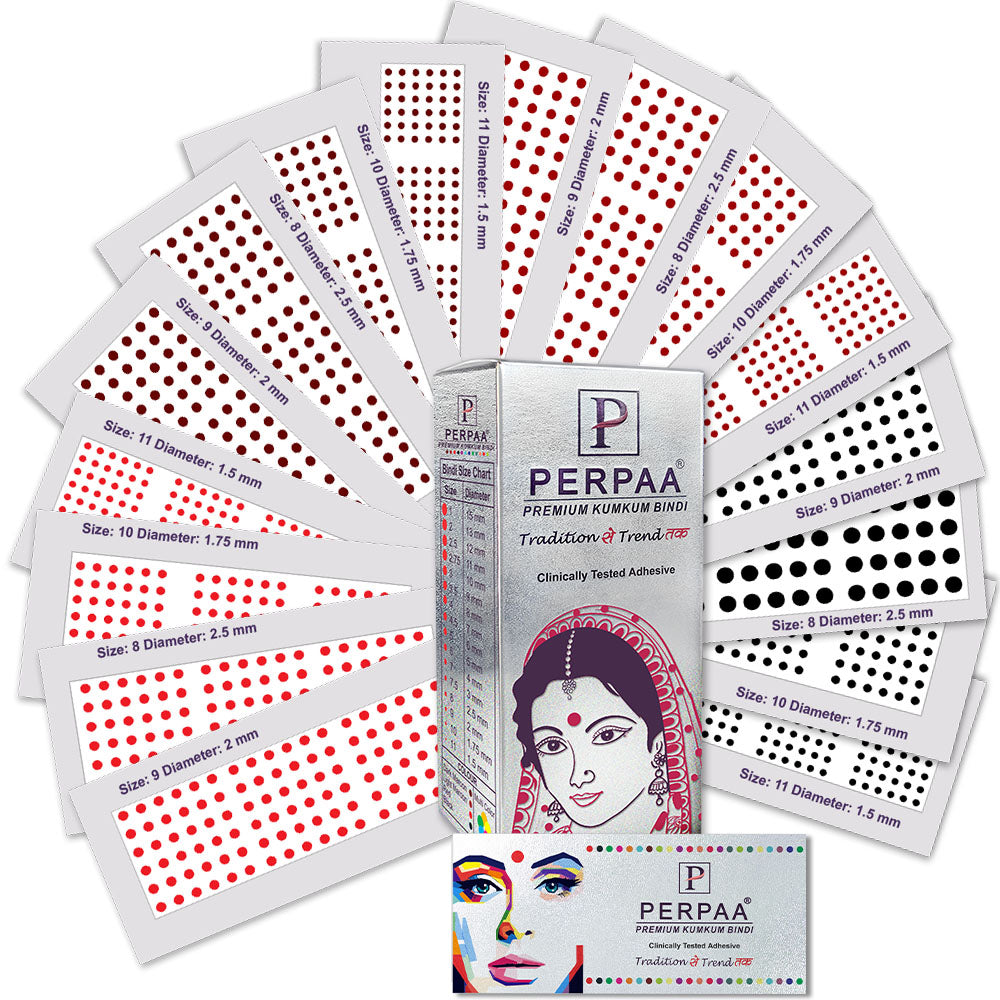 Elegant Velvet Kumkum Bindi Collection – 16 Flaps with Multi-Size Options | Ideal for Traditional, Bridal & Festival Looks