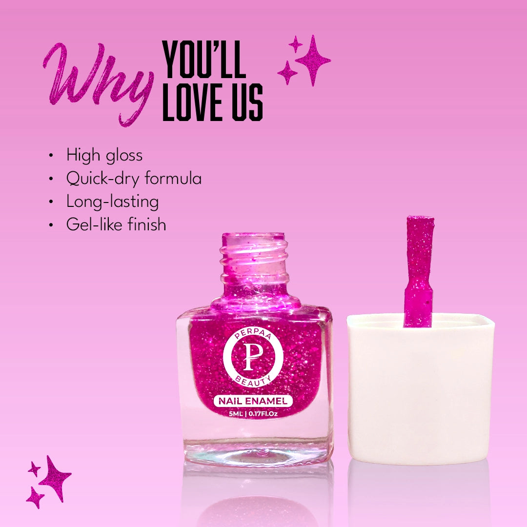 Glitter Nail Paint- Pack of 3