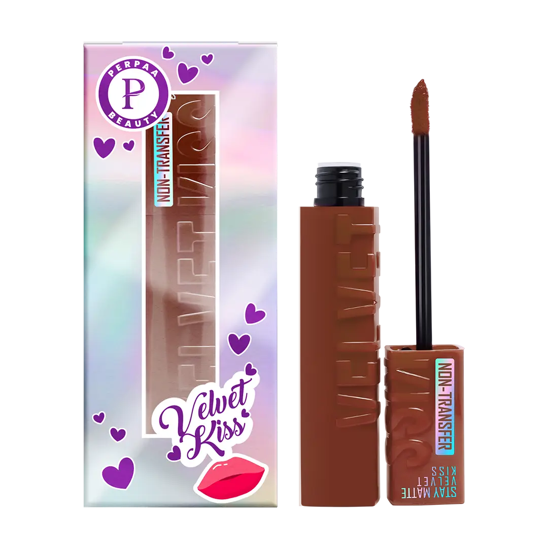 Velvet Kiss Matte Liquid Lipstick- Chocolate Brown