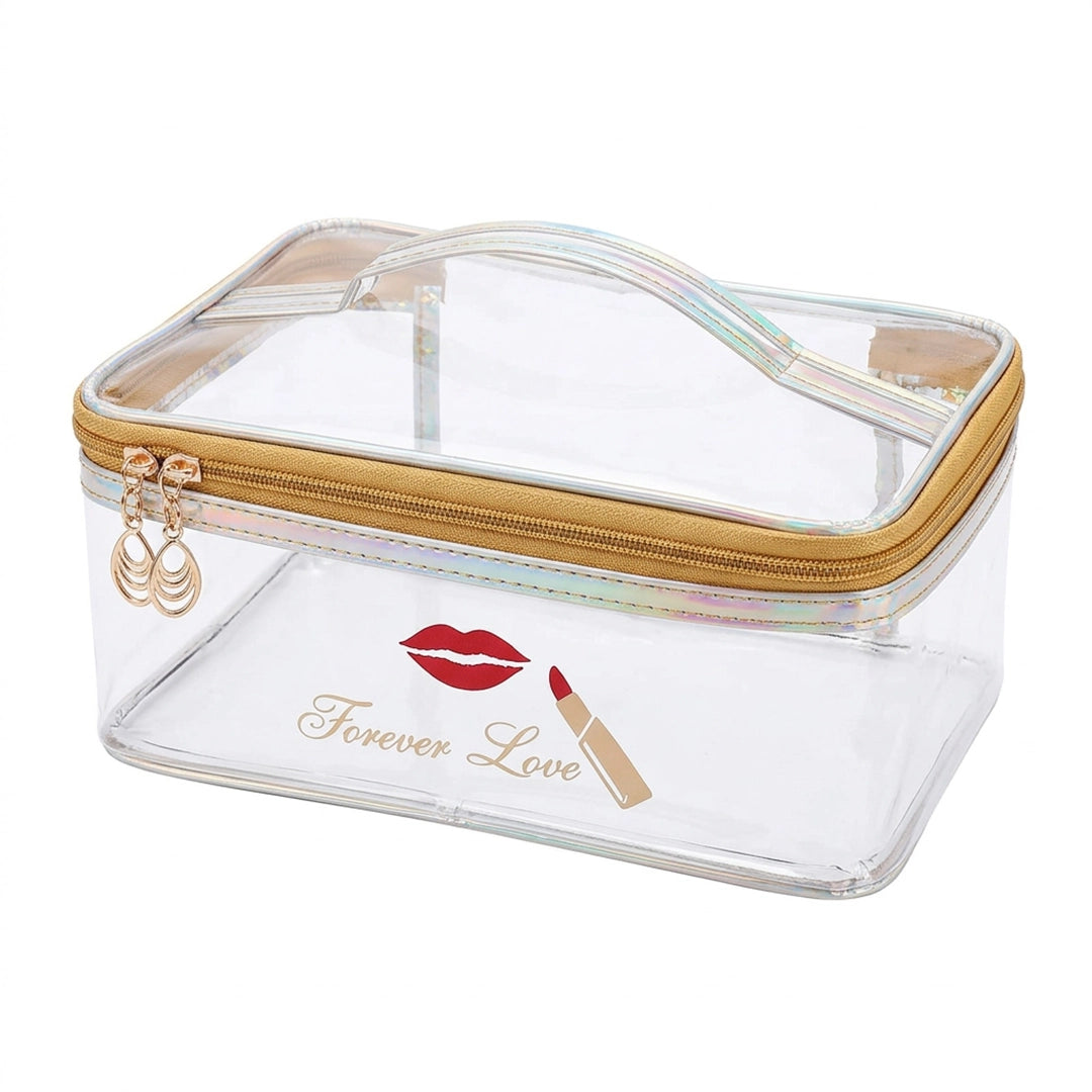 Transparent PVC Makeup Pouch with Handle