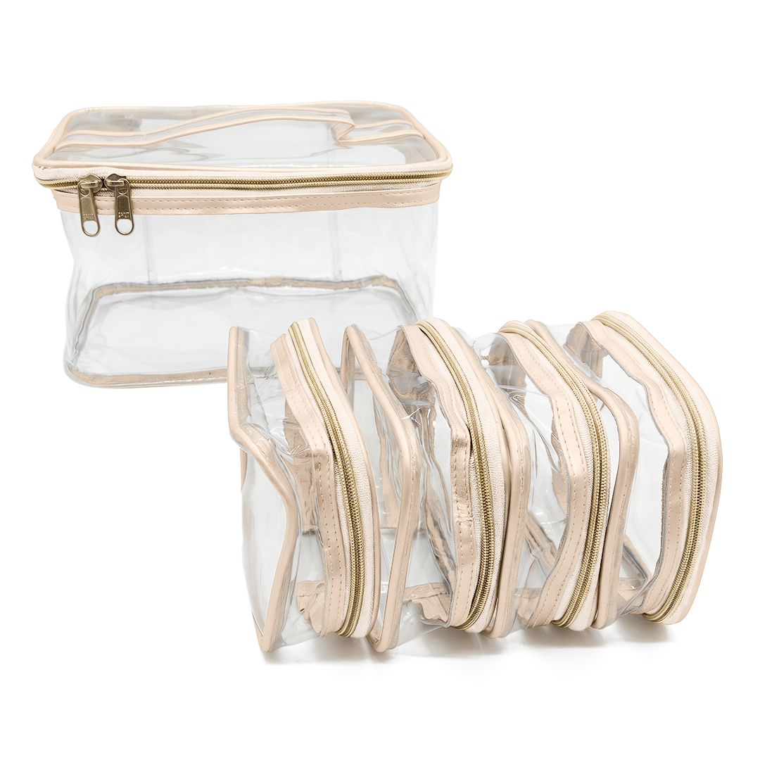 Transparent Makeup Organizer Bag (Set of 5)