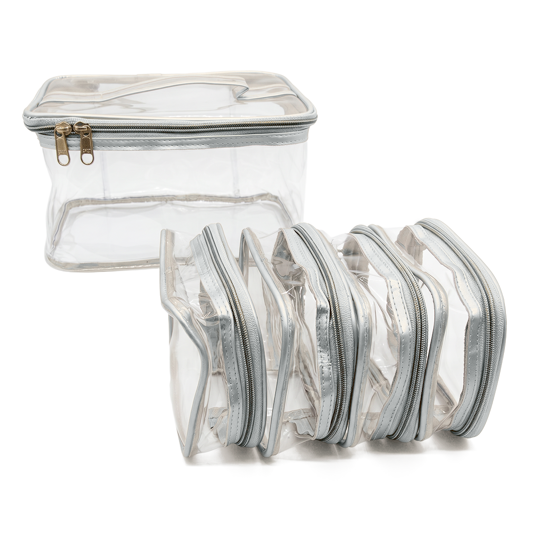 Transparent Makeup Organizer Bag (Set of 5)