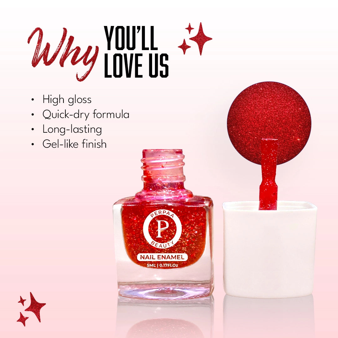 Glitter Nail Paint- Pack of 3