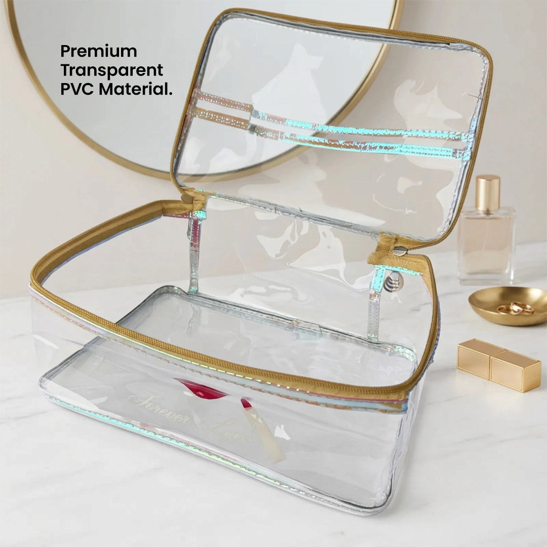 Transparent PVC Makeup Pouch with Handle