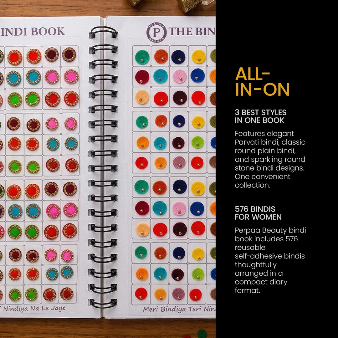 The Bindi Book | Pack of 2 (All-in-One + Plain Round Bindi 3.5mm)