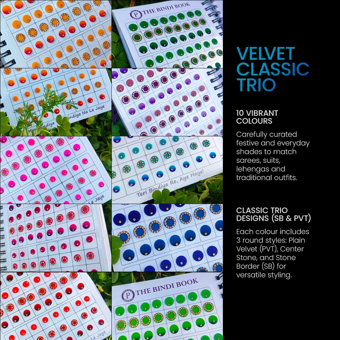 The Bindi Book | Pack of 2 (Classic Shapes + Velvet Classic Trio)