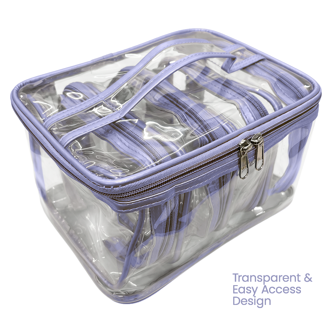 Transparent Makeup Organizer Bag (Set of 5)