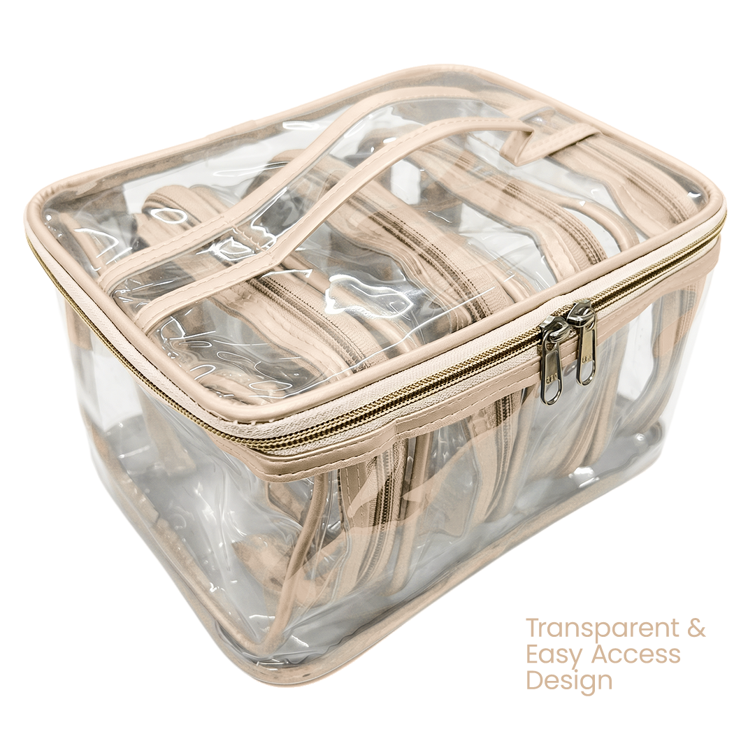 Transparent Makeup Organizer Bag (Set of 5)