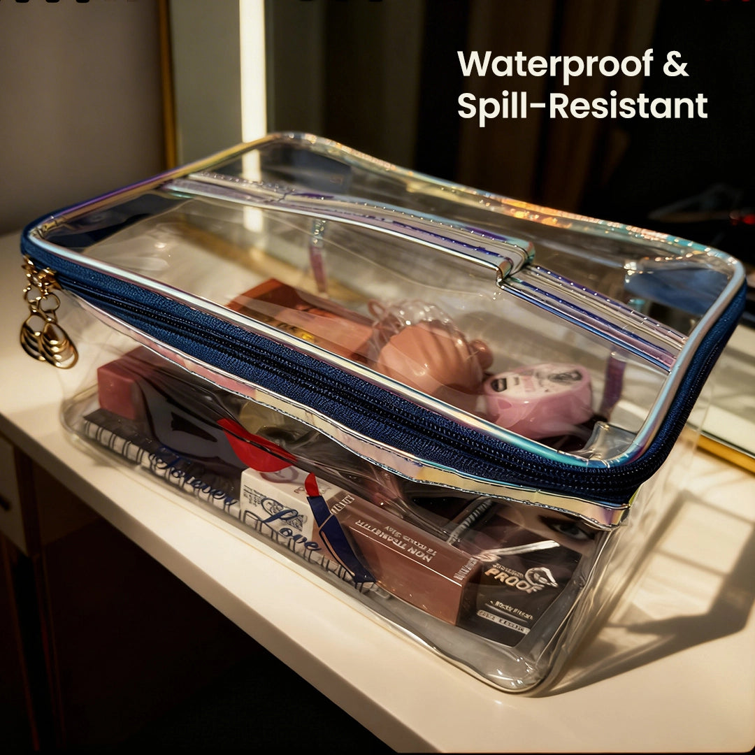Transparent PVC Makeup Pouch with Handle