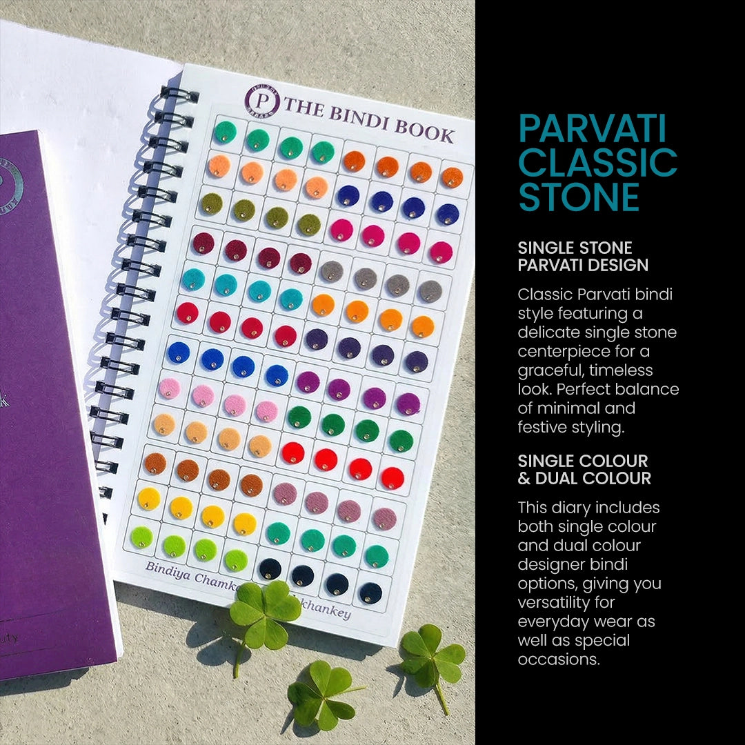 The Bindi Book | Pack of 2 (Plain 3.5mm + Parvati Bindi)