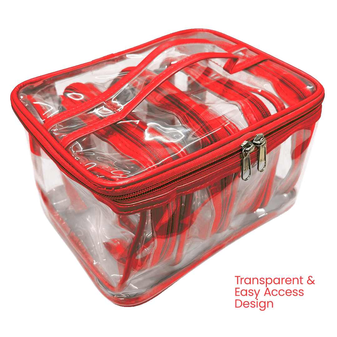 Transparent Makeup Organizer Bag (Set of 5)