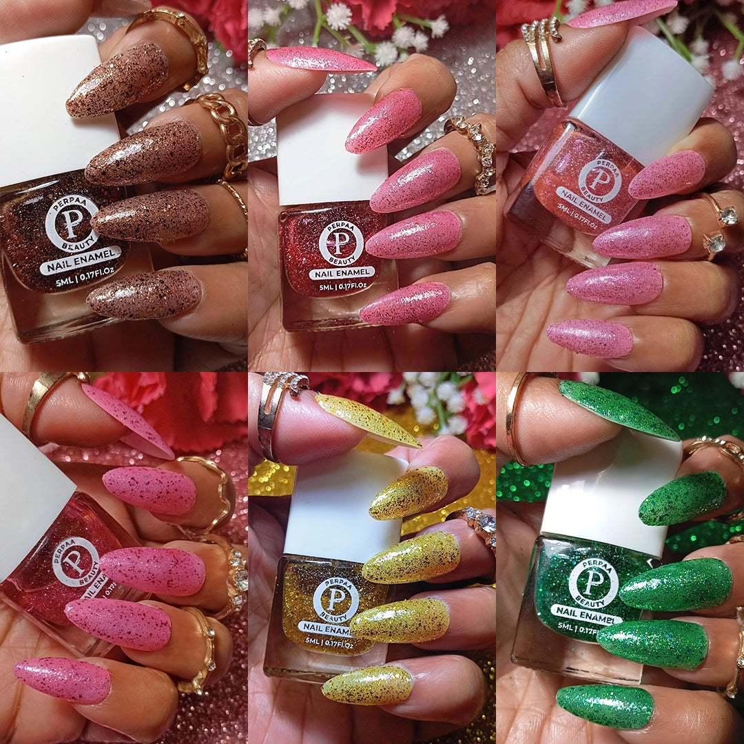 Glitter Nail Paint- Pack of 12