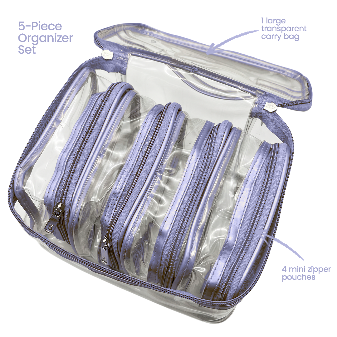 Transparent Makeup Organizer Bag (Set of 5)