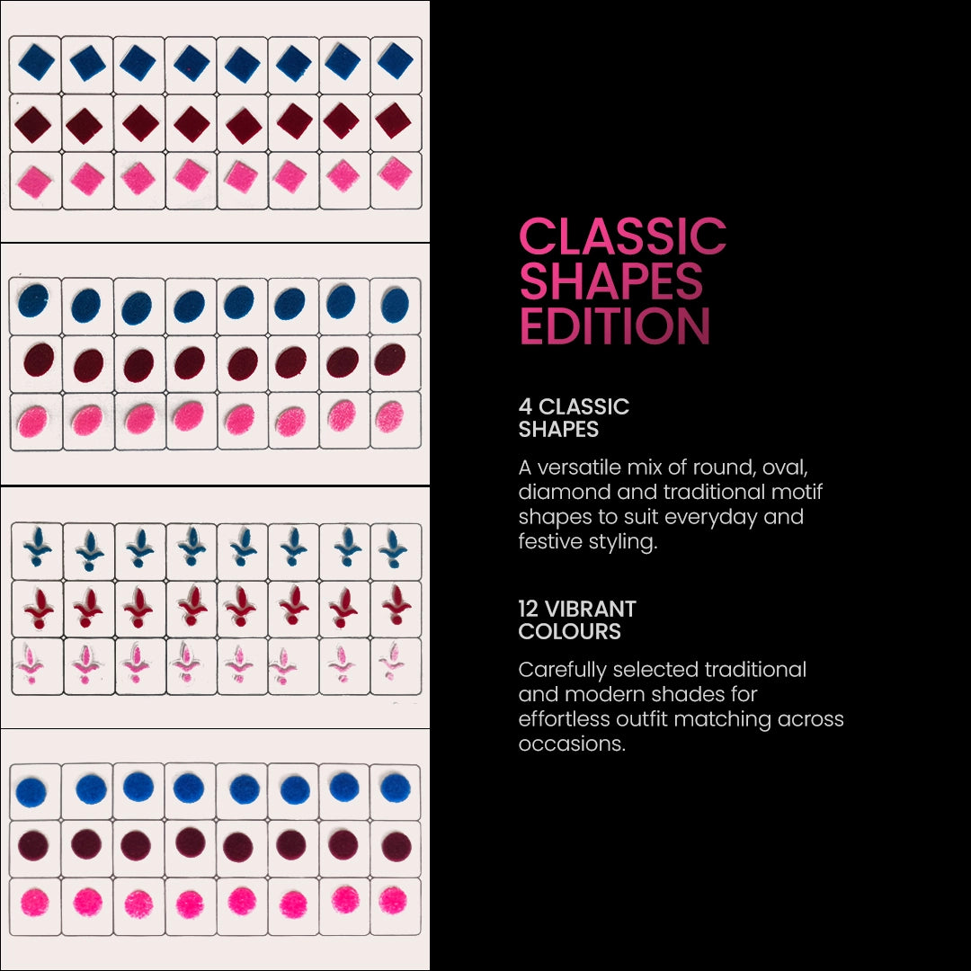 The Bindi Book | Pack of 2 (Classic Shapes + Velvet Classic Trio)