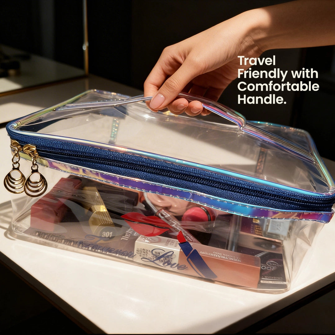 Transparent PVC Makeup Pouch with Handle