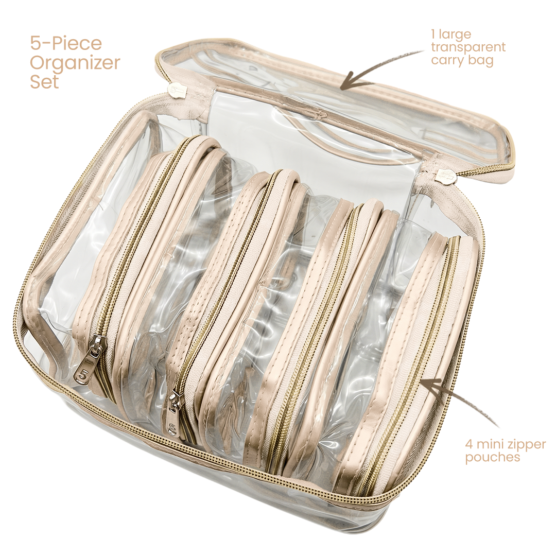 Transparent Makeup Organizer Bag (Set of 5)
