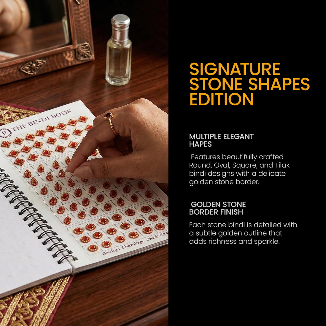 The Bindi Book | Pack of 2 (Stone Border Shape + Parvati Bindi)