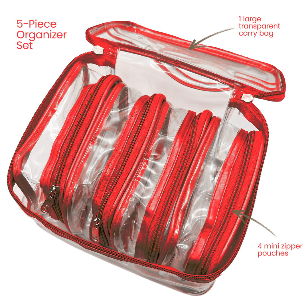 Transparent Makeup Organizer Bag (Set of 5)