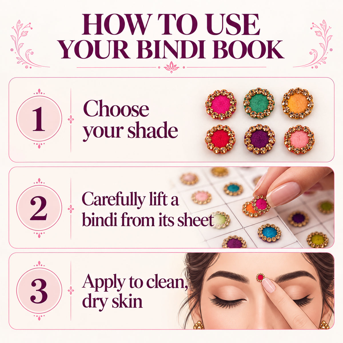 The Bindi Book | Pastel Colors Stone Border