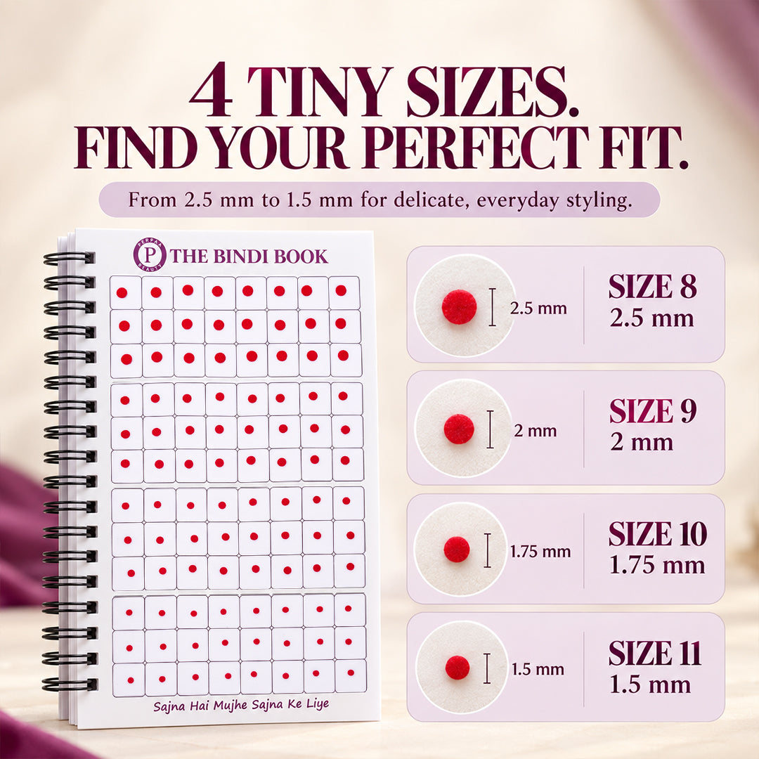 The Bindi Book | Plain Tiny Bindi (Size: 2.5mm - 1.5mm)