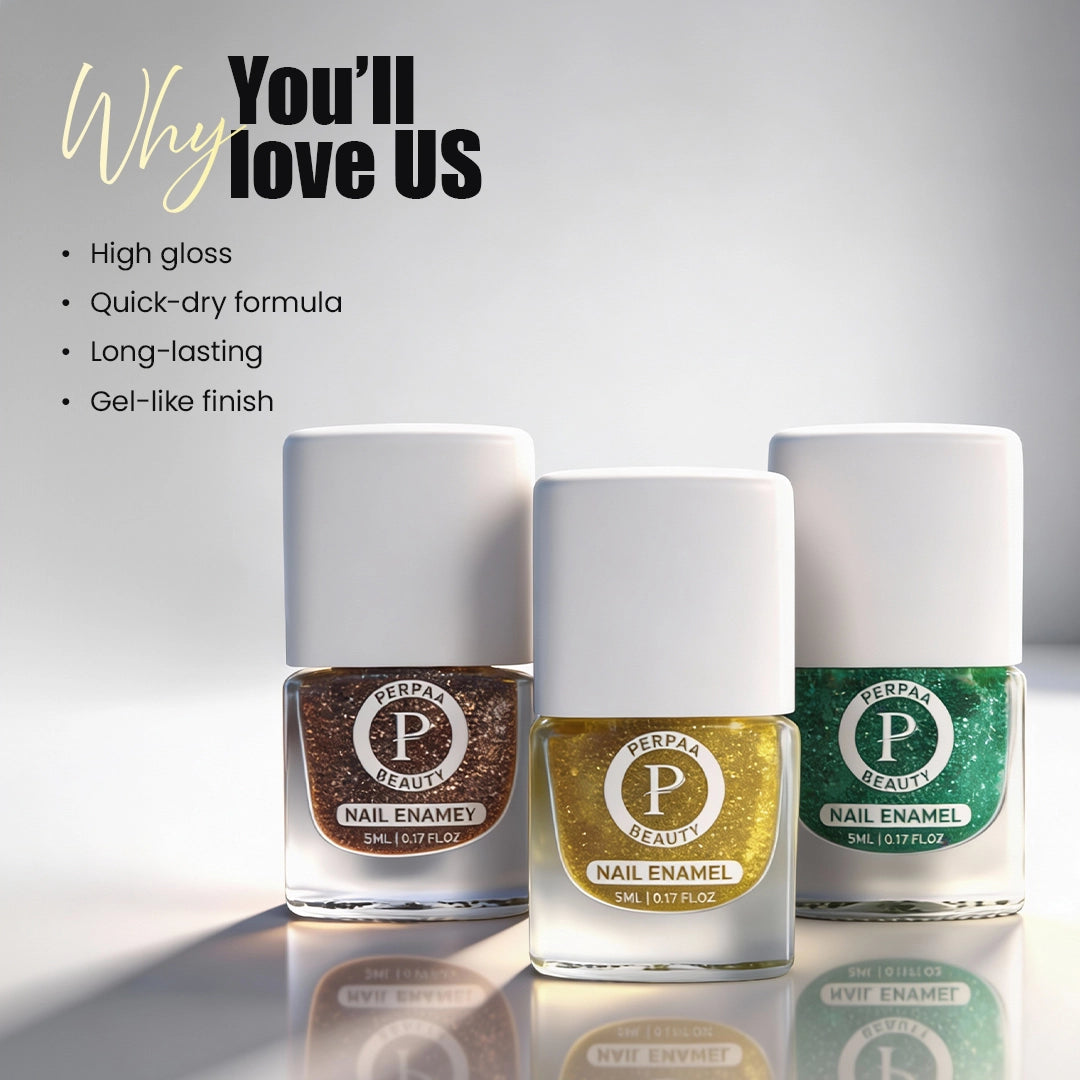 Glitter Nail Paint- Pack of 12