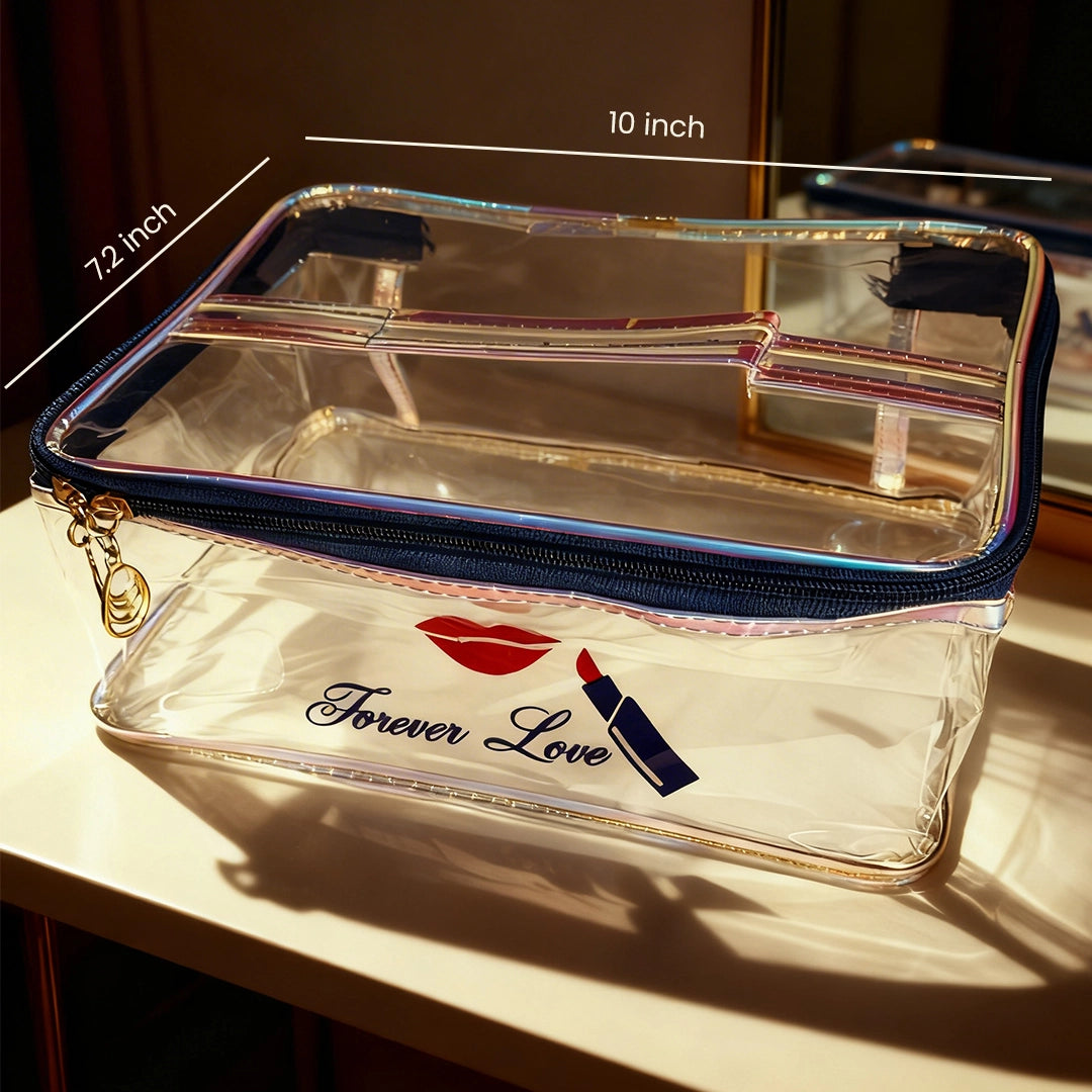 Transparent PVC Makeup Pouch with Handle