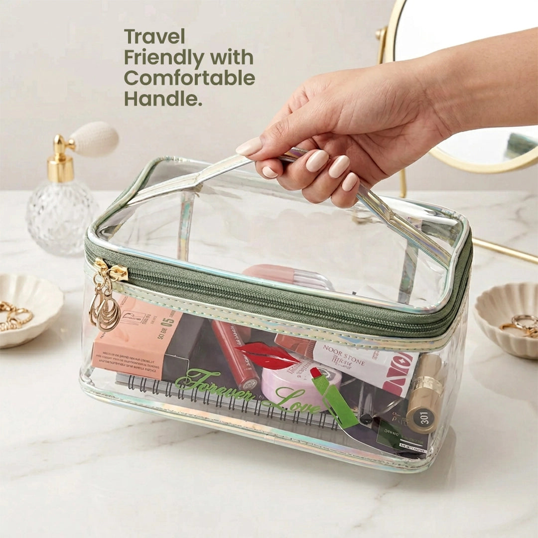 Transparent PVC Makeup Pouch with Handle