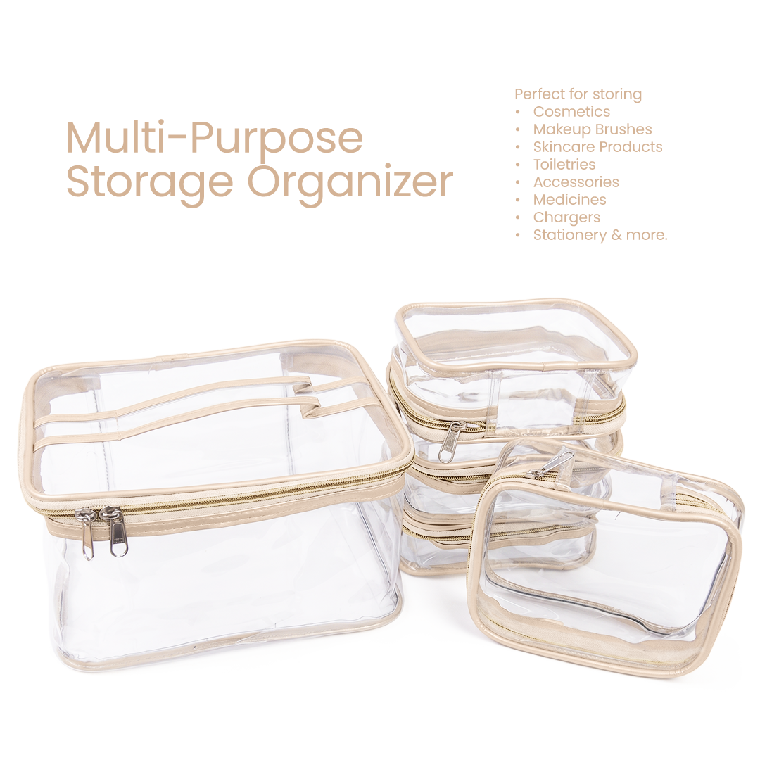 Transparent Makeup Organizer Bag (Set of 5)