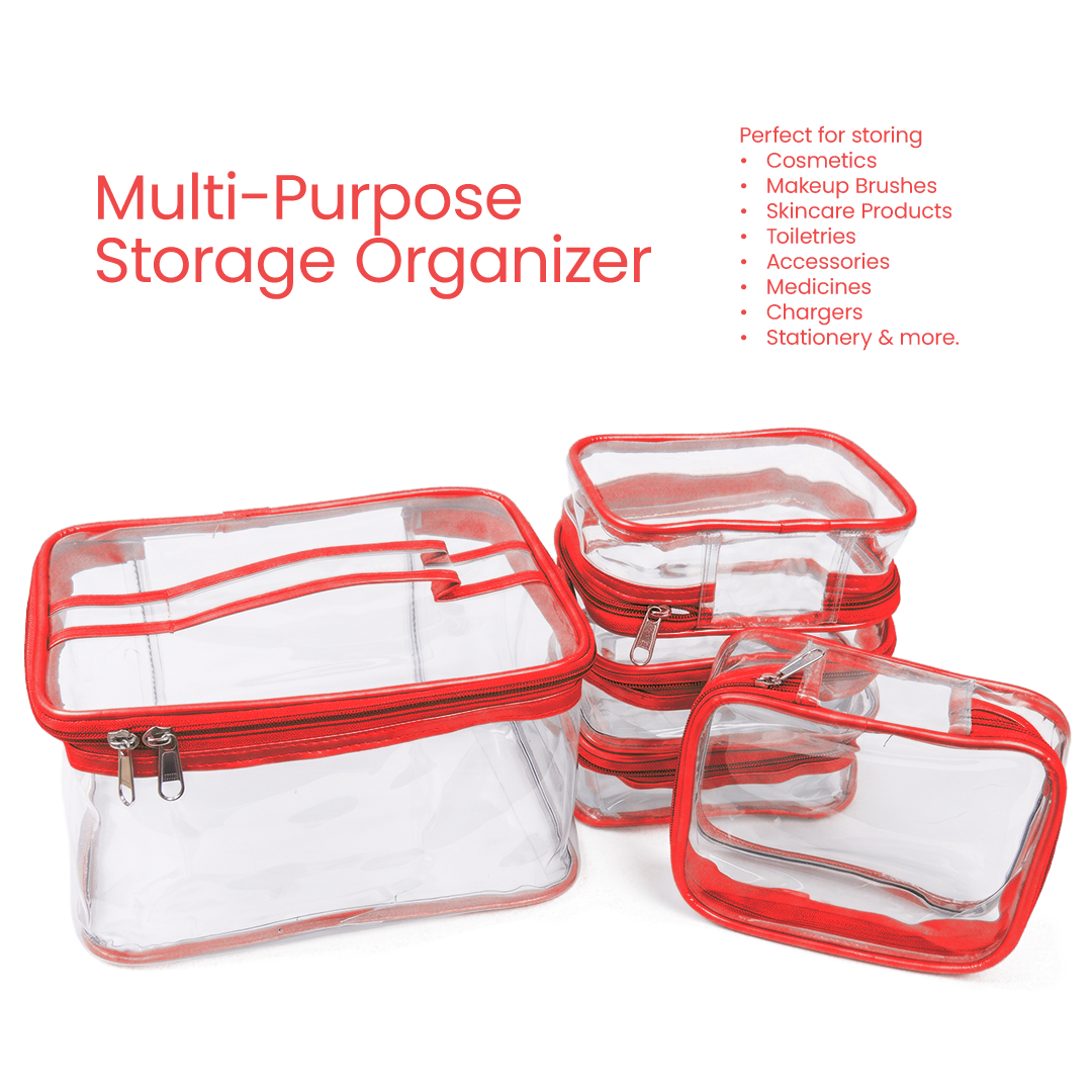Transparent Makeup Organizer Bag (Set of 5)