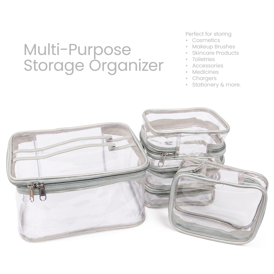 Transparent Makeup Organizer Bag (Set of 5)