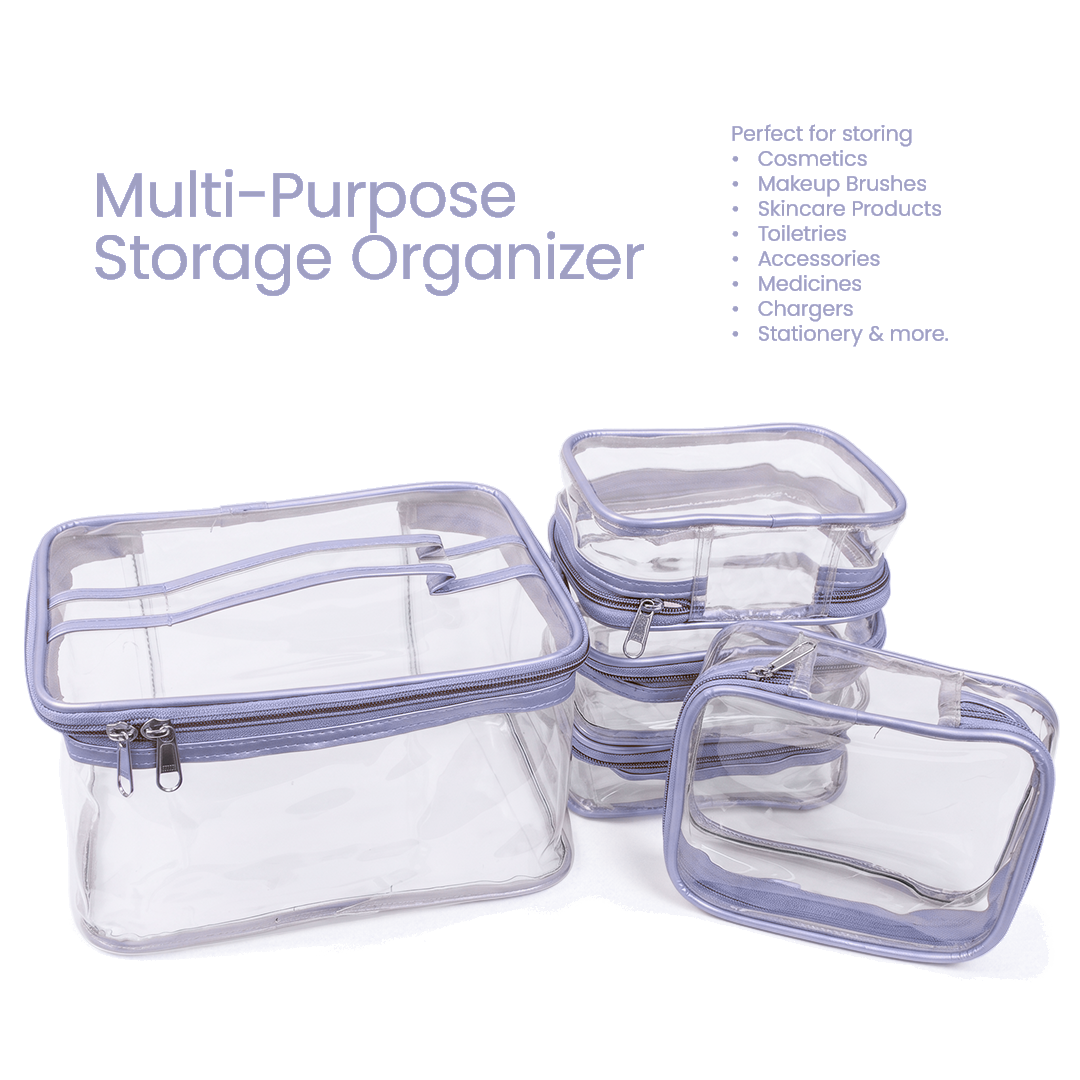 Transparent Makeup Organizer Bag (Set of 5)