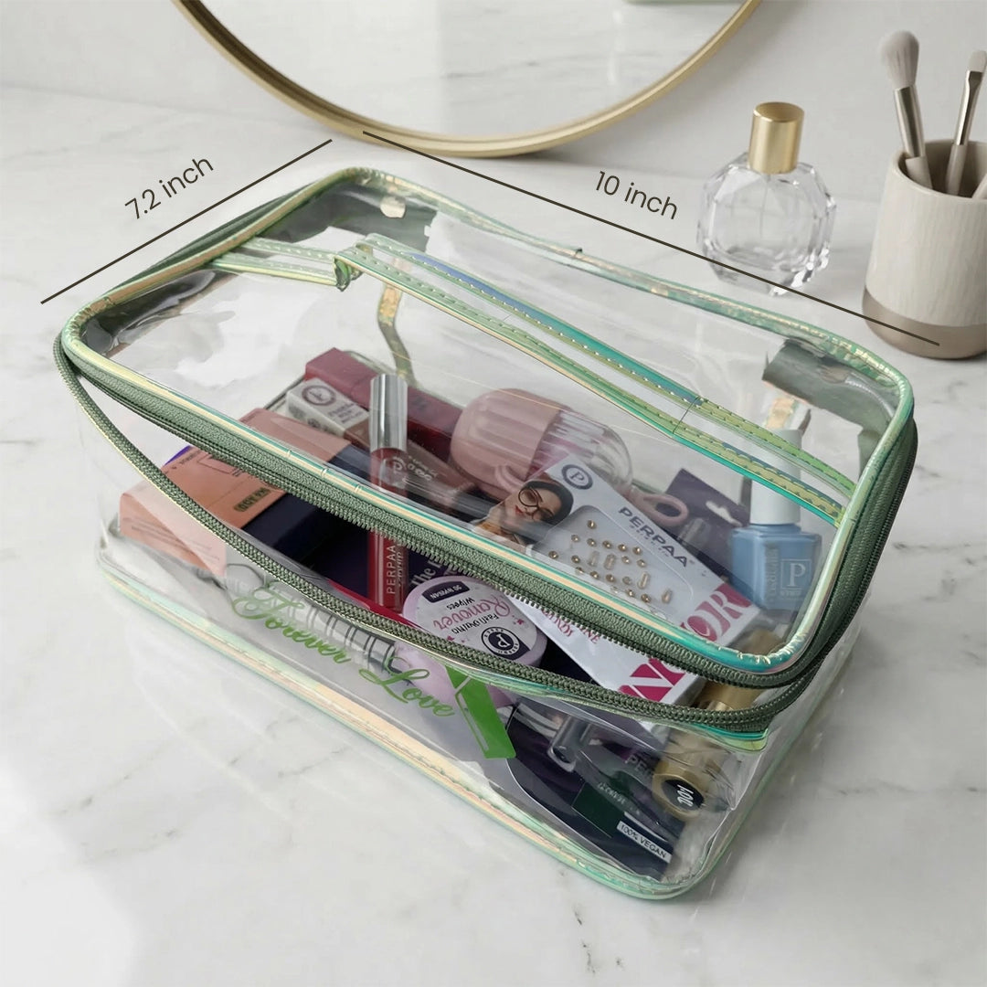 Transparent PVC Makeup Pouch with Handle