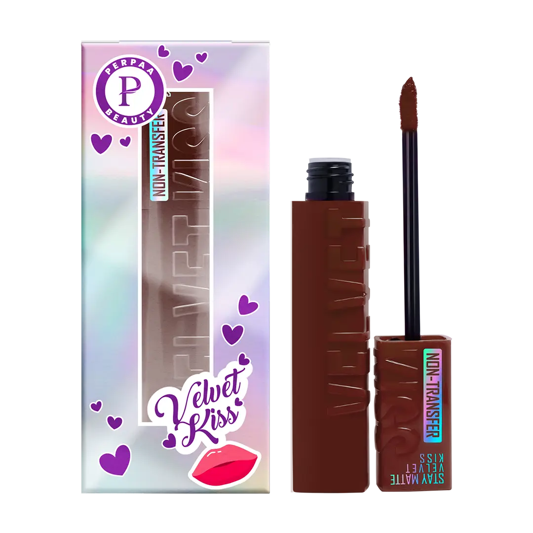 Velvet Kiss Matte Liquid Lipstick- Dark Brown