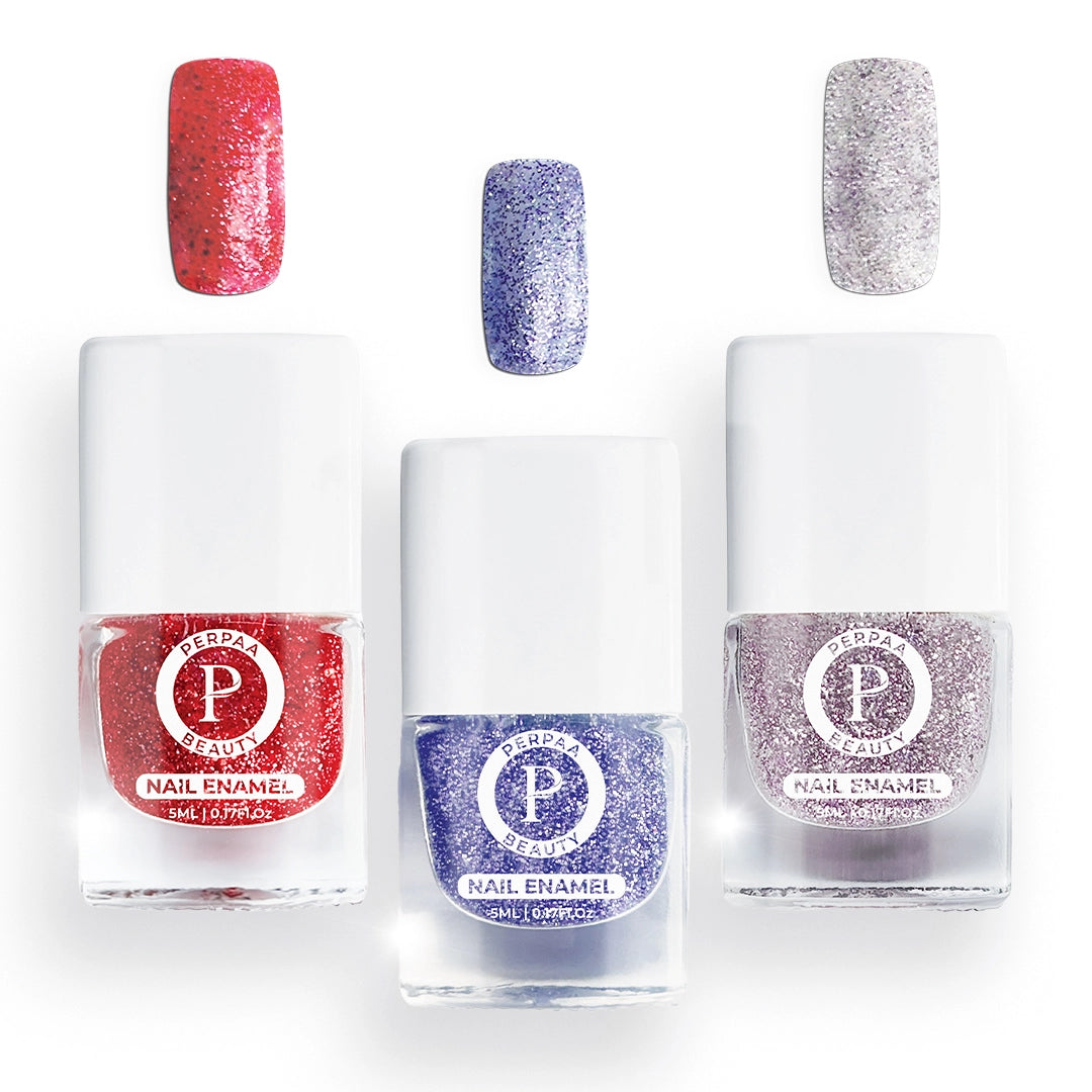 Glitter Nail Paint- Pack of 3