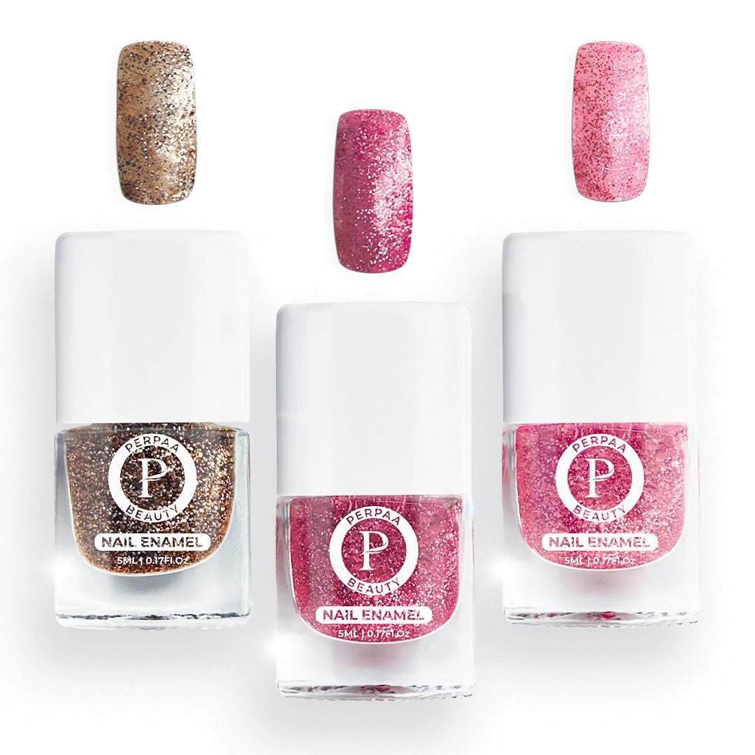 Glitter Nail Paint- Pack of 3