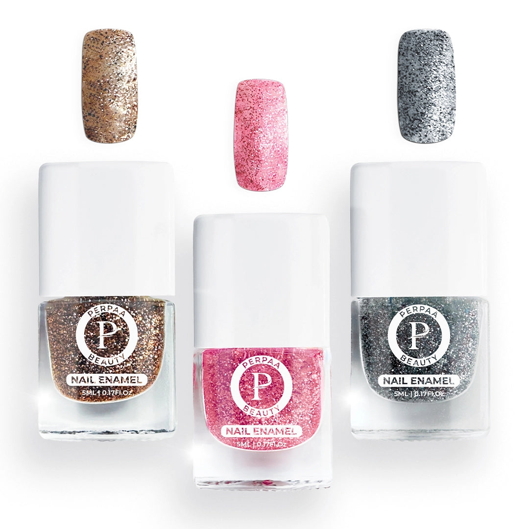 Glitter Nail Paint- Pack of 3