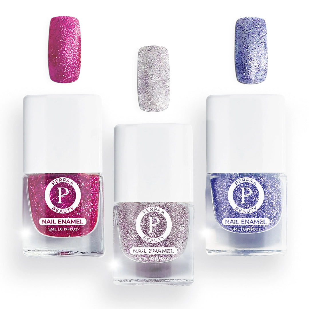 Glitter Nail Paint- Pack of 3