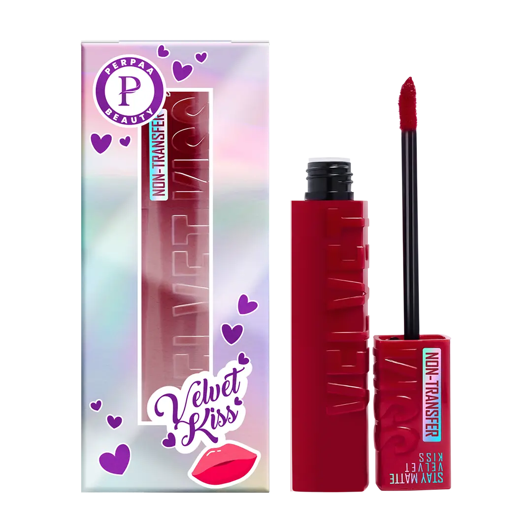 Velvet Kiss Matte Liquid Lipstick- Bright Maroon