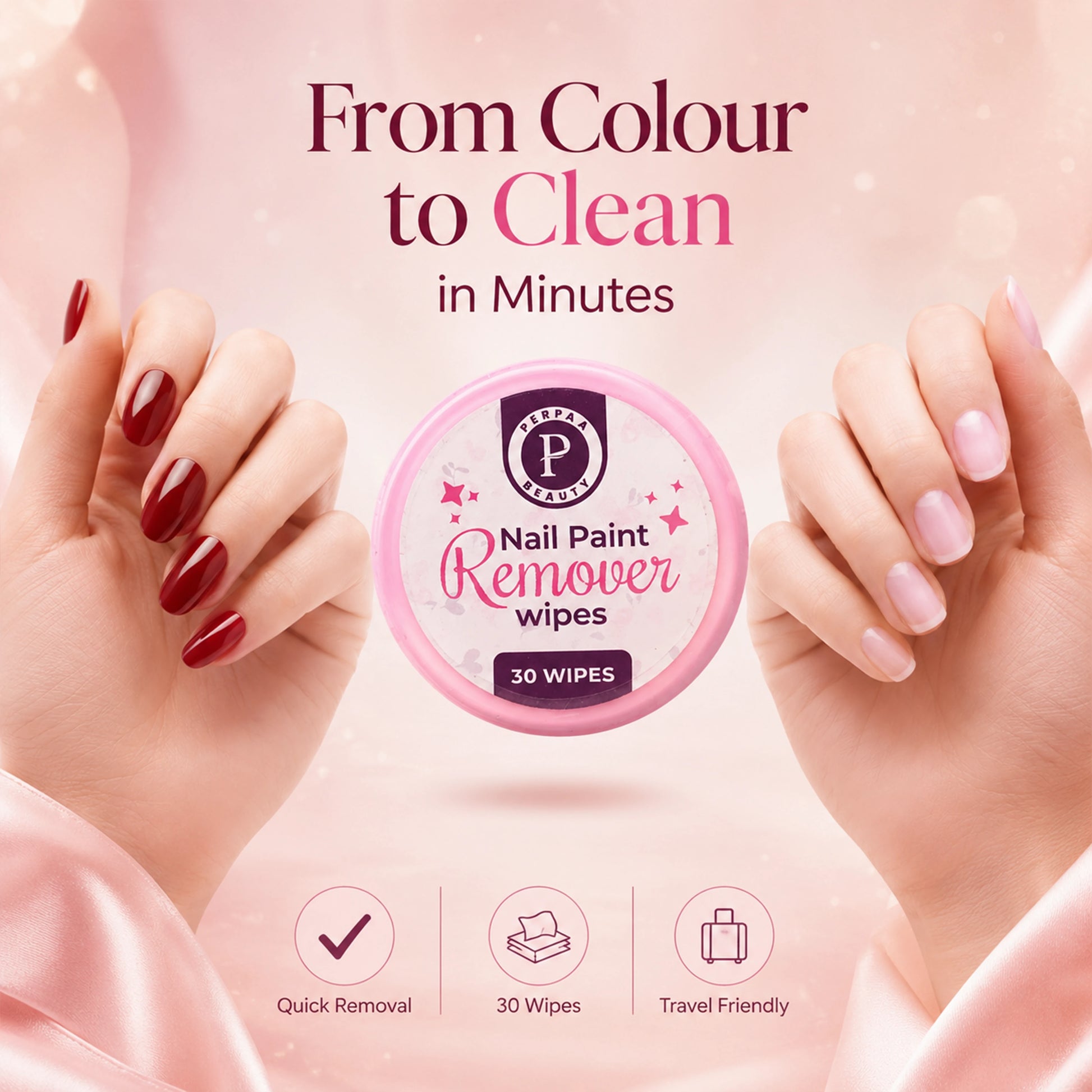 Nail Polish Remover Wipes – 30 Wipes