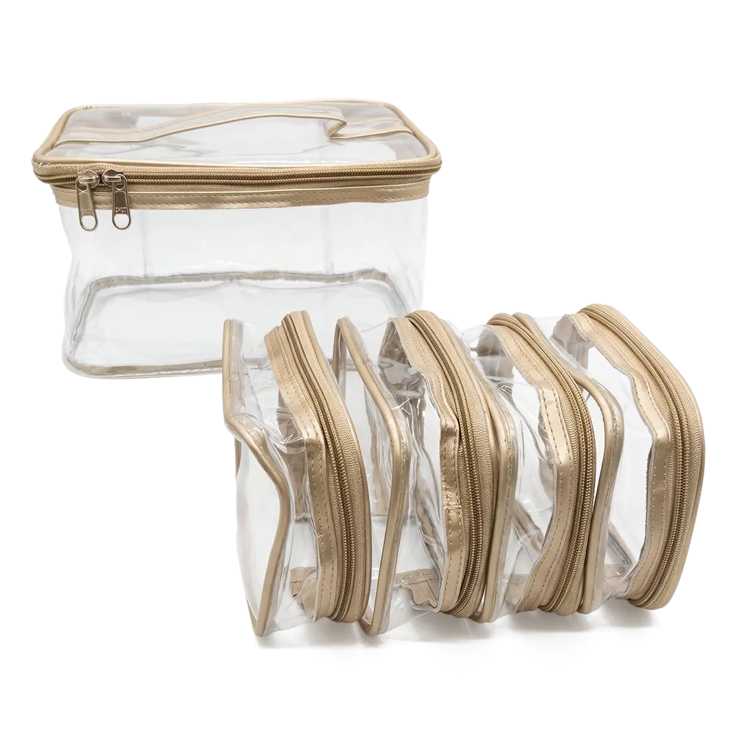 Transparent Makeup Organizer Bag (Set of 5)