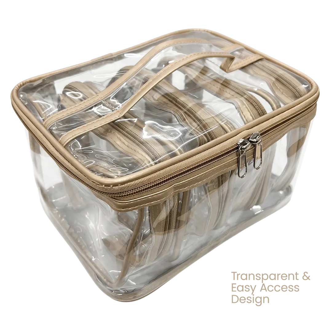 Transparent Makeup Organizer Bag (Set of 5)