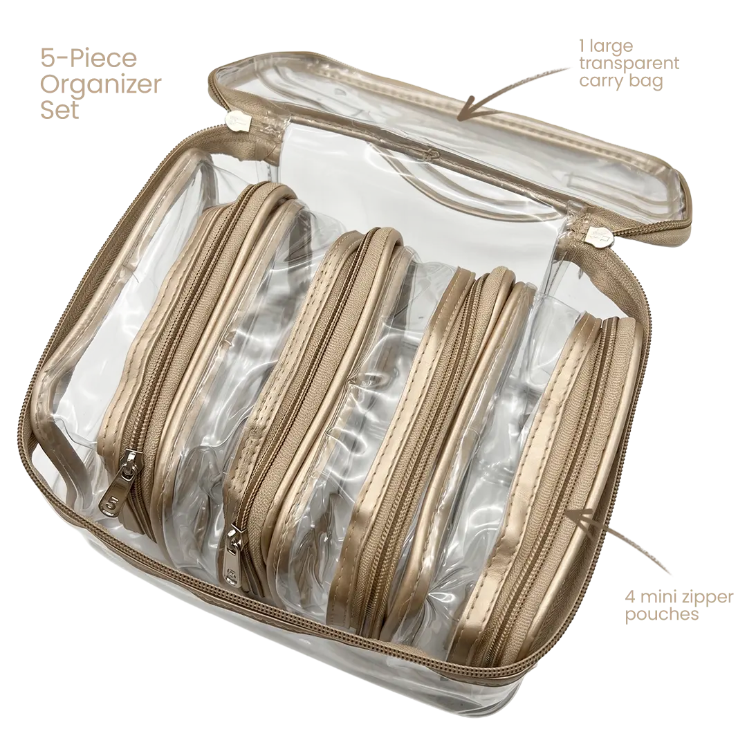 Transparent Makeup Organizer Bag (Set of 5)