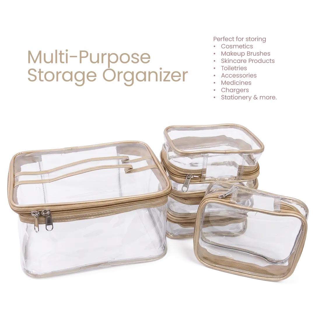 Transparent Makeup Organizer Bag (Set of 5)