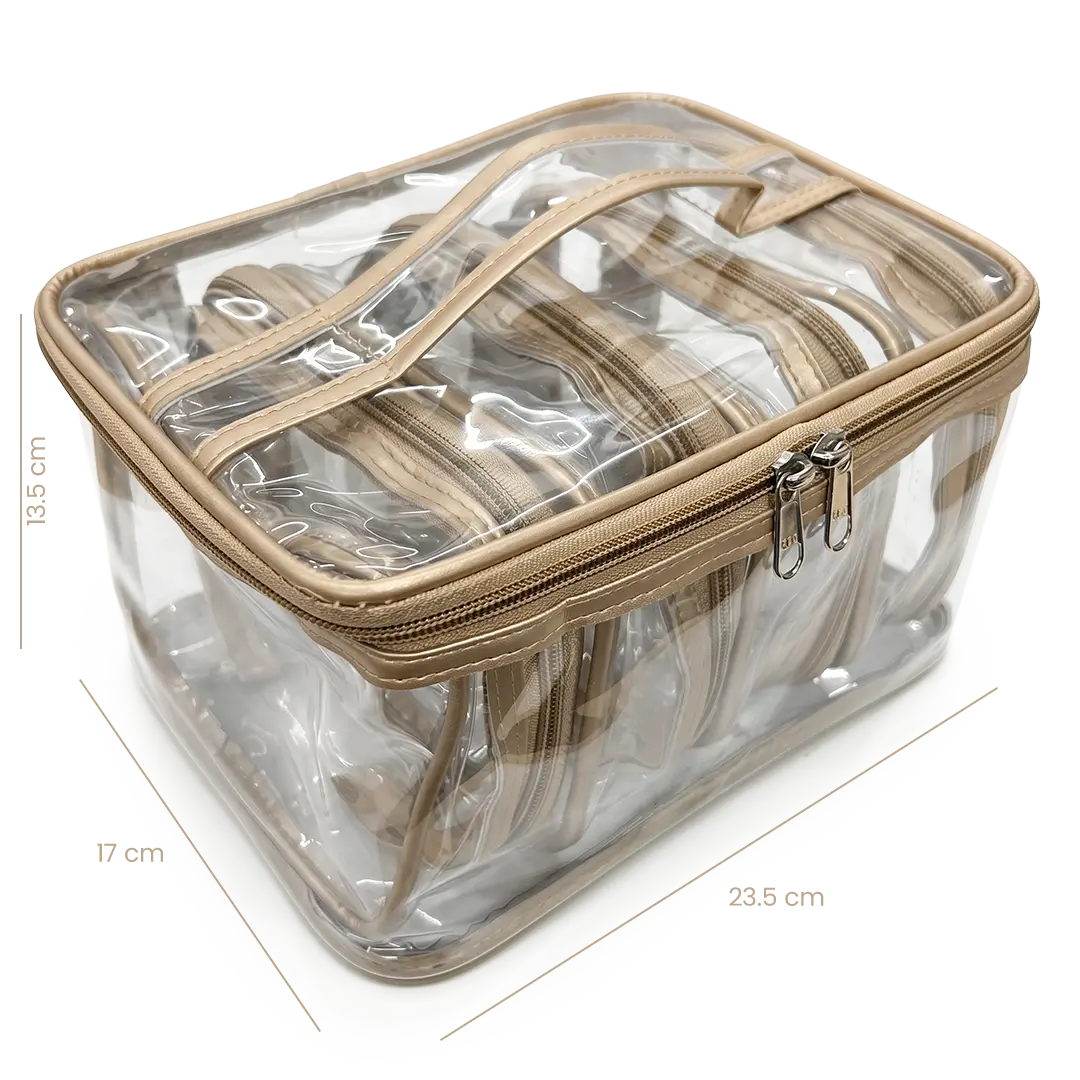 Transparent Makeup Organizer Bag (Set of 5)