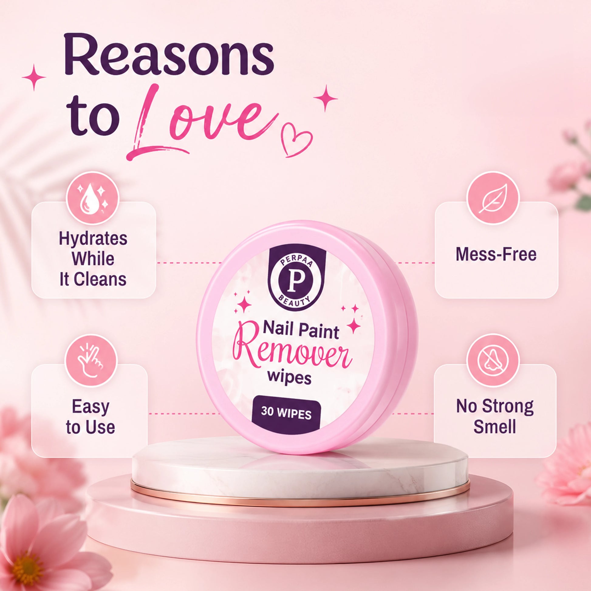 Nail Polish Remover Wipes – 30 Wipes