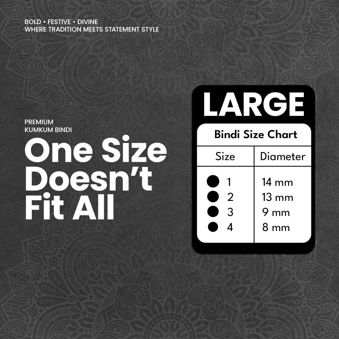 Premium Kumkum Bindi – Size 1, 14mm (Large) | 15 Flaps