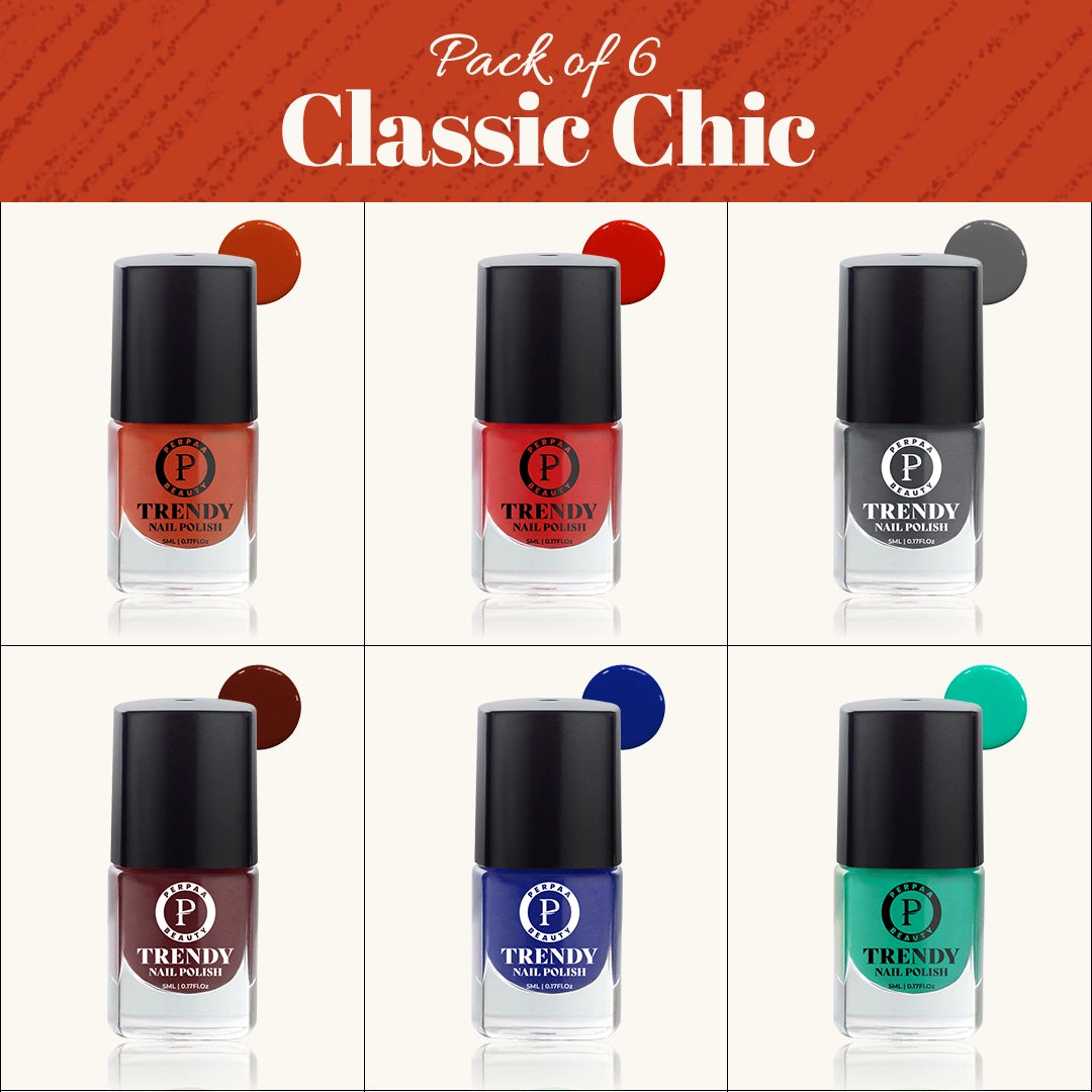 Trendy Nail Polish- Pack of 6