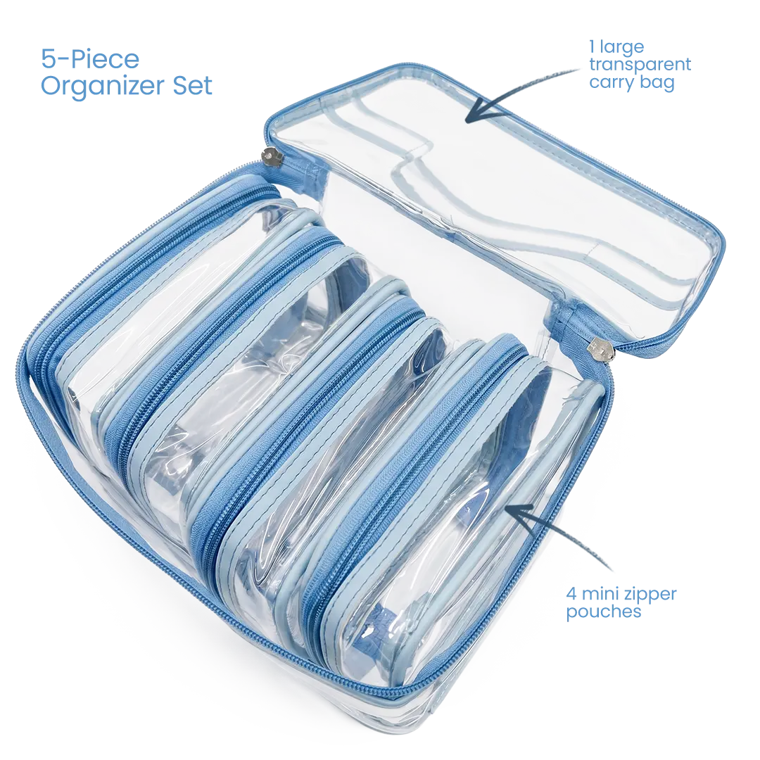 Transparent Makeup Organizer Bag (Set of 5)